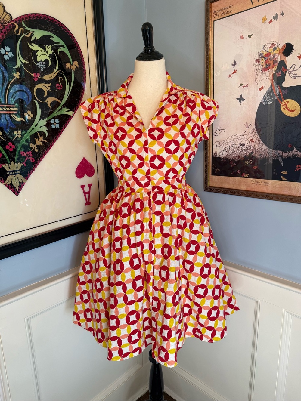 Bernie Dexter BB Ferrari Joni Shirt Dress in California Dreamin' Print Sz L
